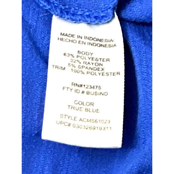 Adrienne Vittadini Royal Blue Tunic Top Sheer Chiffon Back Hem Size Large Chic - Picture 9 of 13